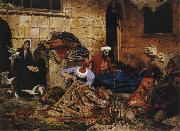 Rudolph Swoboda Carpet Menders, Cairo France oil painting artist